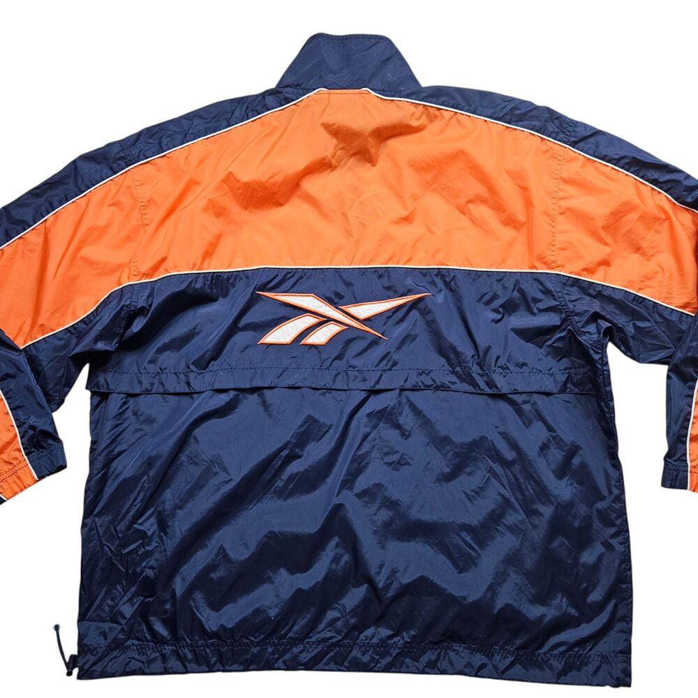 Vintage Reebok Windbreaker Jacket Mens Size XL Blue Orange Full Zip Vented 90s - Picture 9 of 9